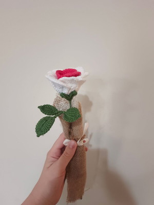 Crocheted Rose handmade, 100% cotton yarn