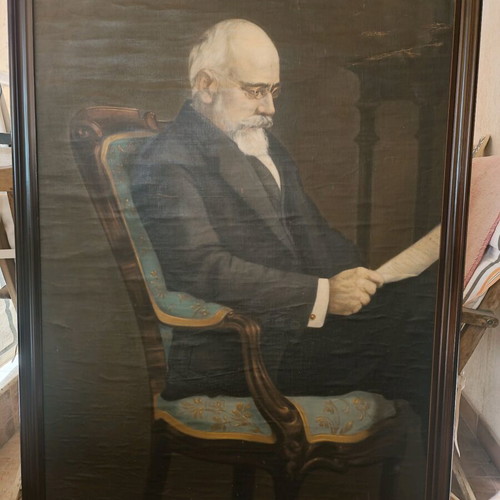 Oil painting with portrait of Eleftherios Venizelos used
