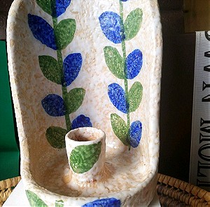 **OFFER **Gorgeous Large Ceramic Hand Painted candle holder
