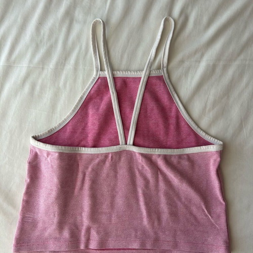 Crop top Zara used, size S, white and pink