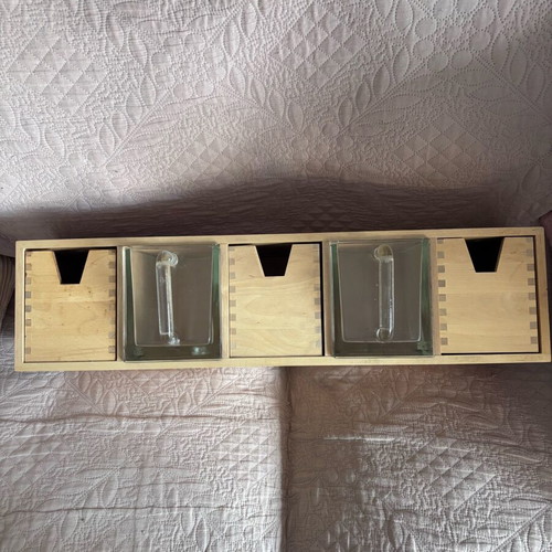 Kitchen storage containers like new, glass and wood