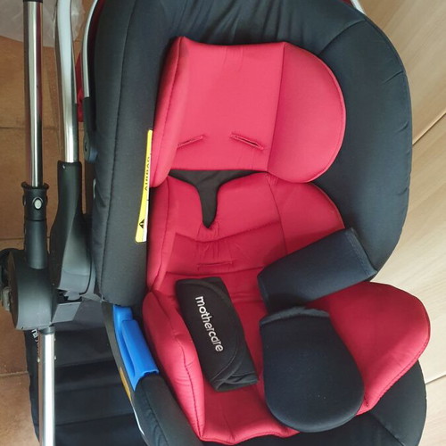 Mothercare Journey 3-in-1 stroller used, cherry and black color