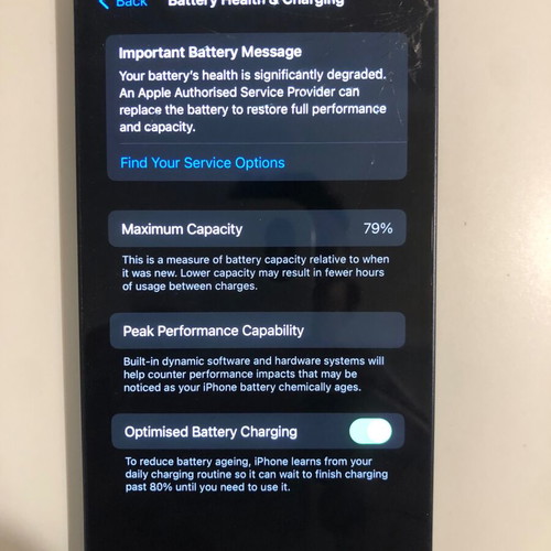 iPhone 12 Black 128GB used with cracked screen
