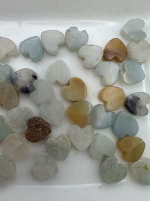 Amazonite Heart Beads like new, 6 mm natural stone