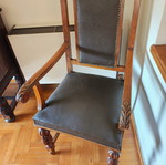 Old table with chairs used, set