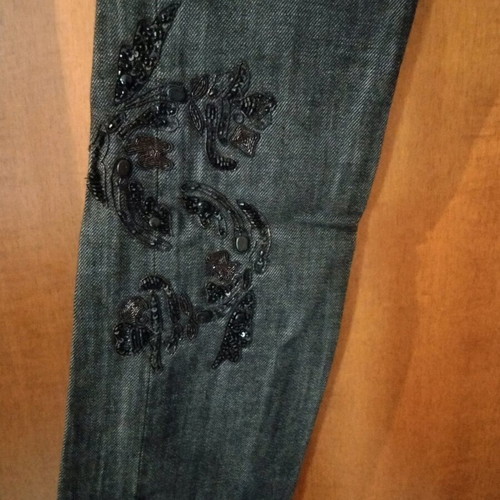Staff jeans women's size 28 with embroidery like new, gray and blue