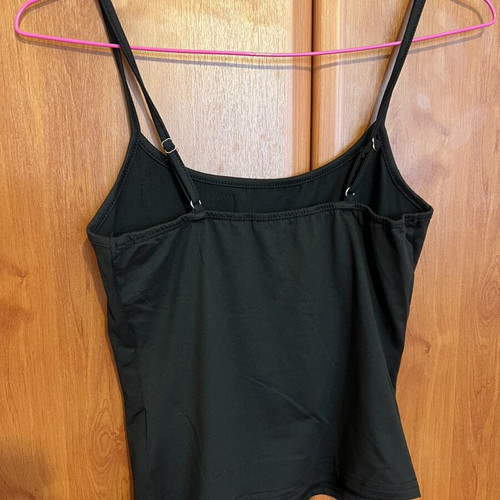 Black Top Y2K Style Small With Floral Embroidery