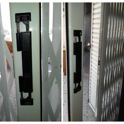 Aluminum balcony door used 116x198 with folding security grille