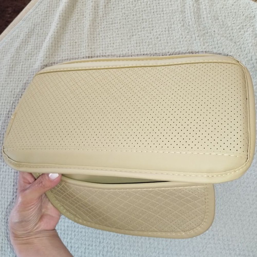 Car accessory with storage space beige leatherette new