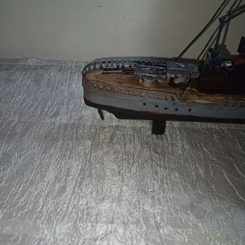 Metal ship handmade collectible used