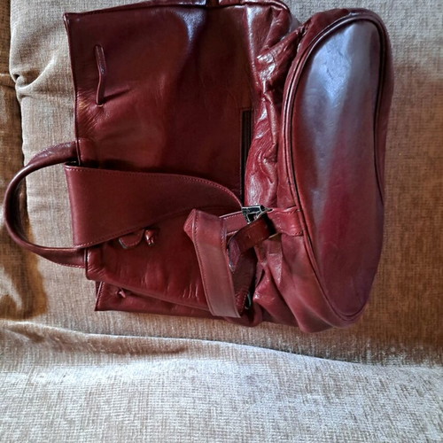 Elmami crossbody bag used, in burgundy color