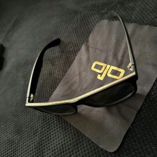 OJO sunglasses used, black with design