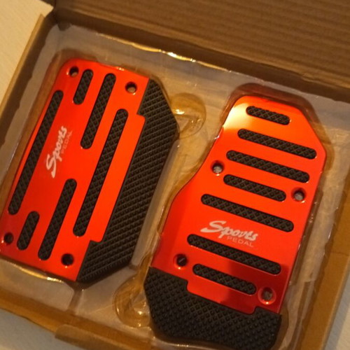 Pedals for automatic car red color, new, set of two
