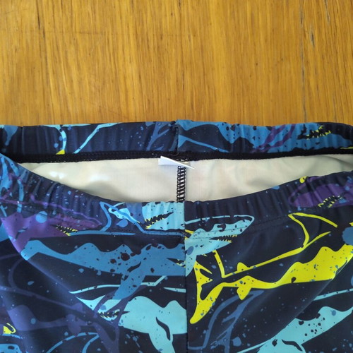 H&M boys' swim shorts used, size 5 years 110 cm, blue and yellow