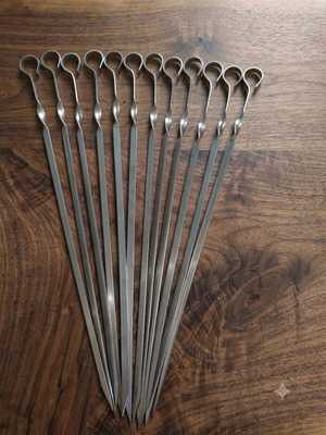 Stainless Steel Skewers Set of 12, 50 cm Length
