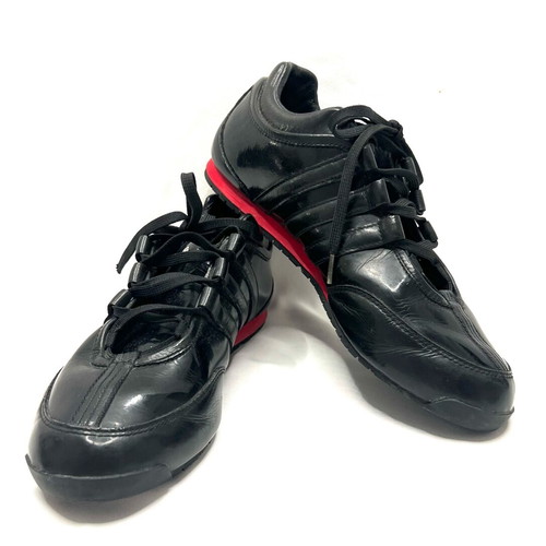 Y-3 Yoshi Yamamoto x adidas leather trainers used, size 38, black and red