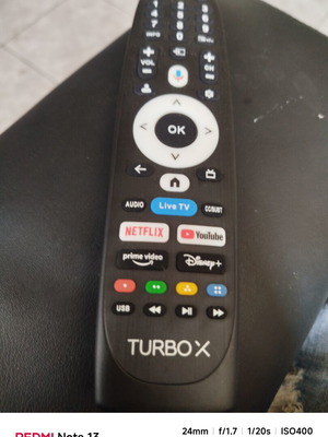 Turbo-X Smart Android TV τηλεχειριστήριο σαν καινούργιο με φωνητική αναζήτηση