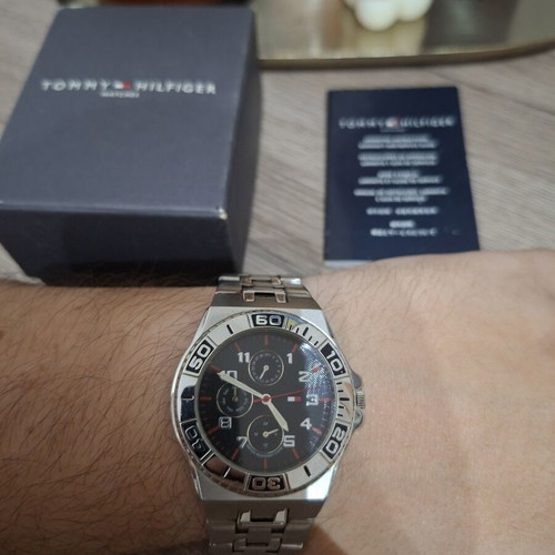 Tommy Hilfiger West F90281 men's watch stainless steel used, full set