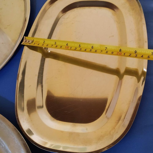 Serving platters set of 3 stainless steel used