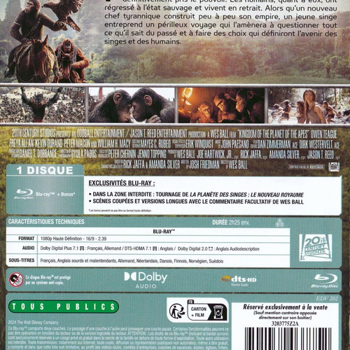 Kingdom of the Planet of the Apes Blu-ray 2024