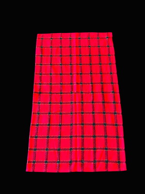 Placemats used, set of 6, red checkered and embroidered