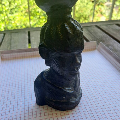 African vintage wood carving used ebony
