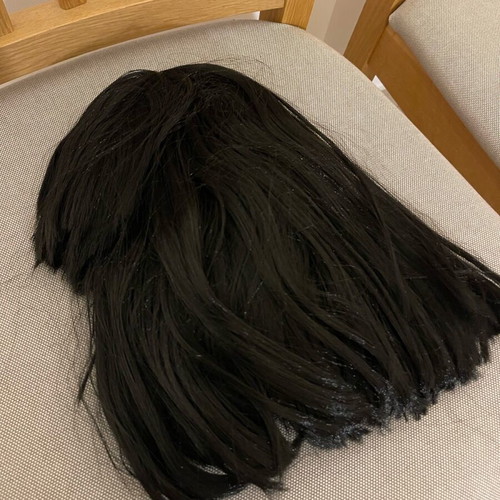 Carnival wig black bob with bangs new