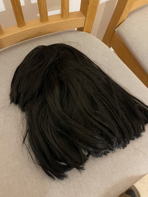 Carnival wig black bob with bangs new
