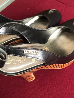 Firetrap black pumps used with thick wooden heel size 36