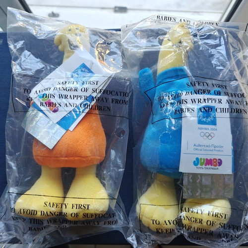 Athens 2004 Plush Collectibles – Proteas Paralympic Mascot & Phoebus, Athena