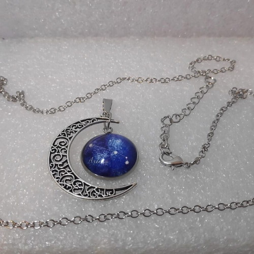 Pendant Aries Constellation with Crescent Moon like new