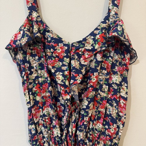 Floral One-Piece Jumpsuit like new, size Large, blue multicolor