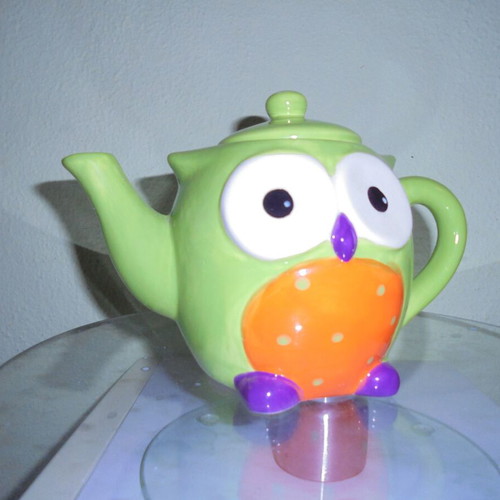 Ceramic teapot happy owl new