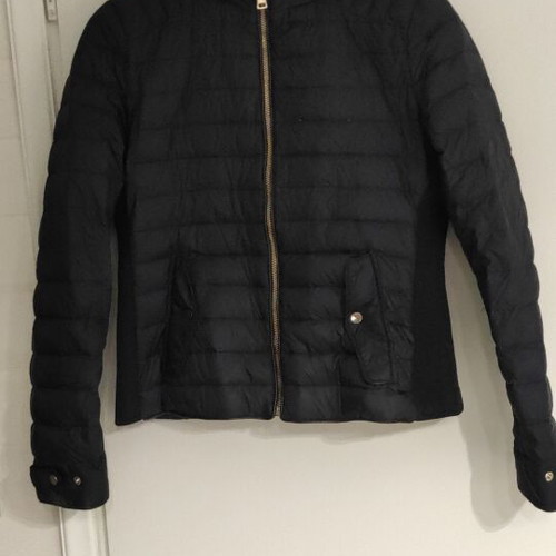 Zara puffy quilted jacket with down used, size L, dark blue