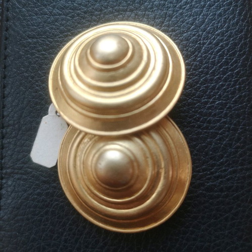 Vintage Faux Bijoux Large Clip Earrings Gold Color New