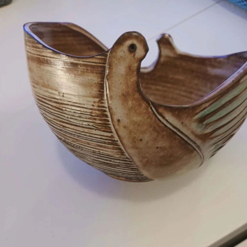 Vintage Handmade Ceramic Bowl Pyrolithos like new