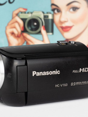 Panasonic HC-V160 video camcorder used with 38x zoom