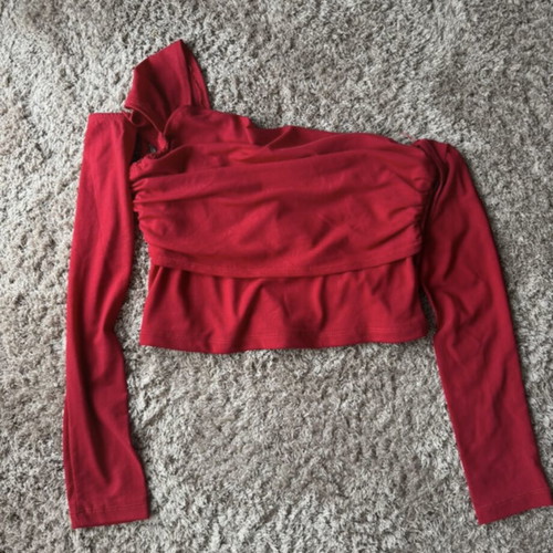 Mesh crop top Shein burgundy like new