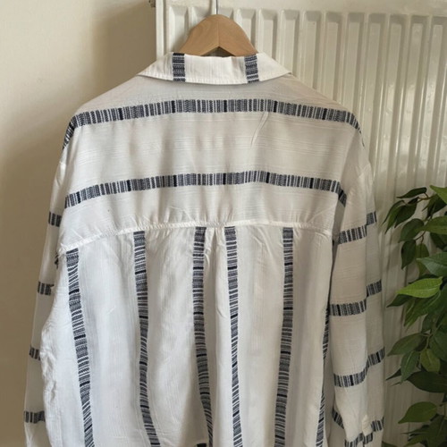 Marks & Spencer women's shirt white with blue stripes size XL