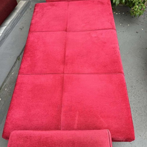 Two three-seater sofa beds, excellent condition