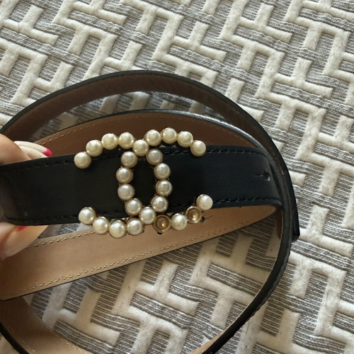 Chanel belt like new, black leather with soft alcantara inside, size 100-40