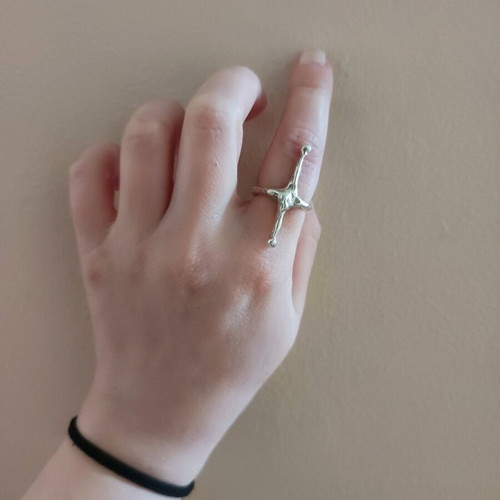 Silver 925 cross-shaped ring new