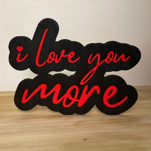Valentines Day "I love you more" sign new, size 14x10 cm