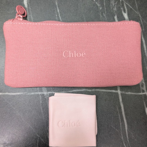 Chloe eyeglass case new pink with card and cloth