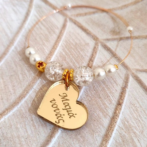 Handmade martyrika bracelets with metal wire and plexiglas hearts new