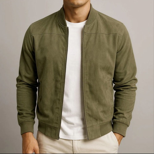 Suede jacket new, elegant men's outerwear size M
