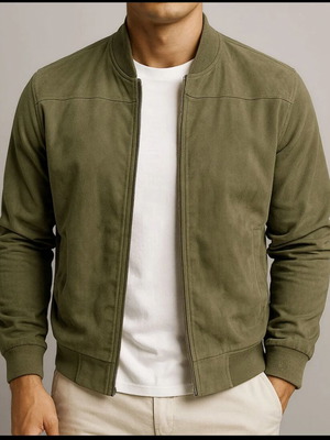 Suede jacket new, elegant men's outerwear size M