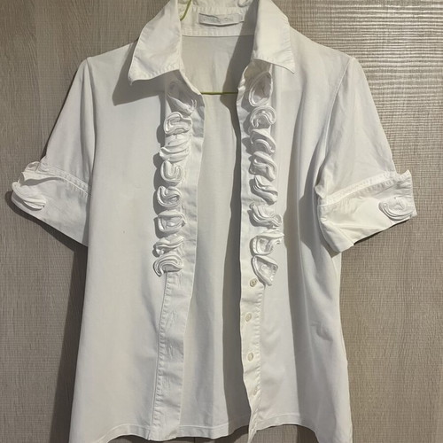 Anna Fontaine short-sleeve women's shirt used, size 40, white