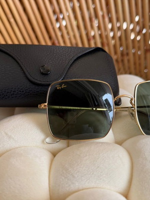 Ray-Ban Square RB1971 9147/31 Sunglasses Like New, Green Polarized Lens
