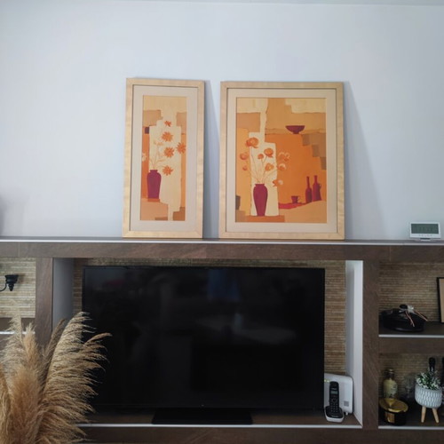 Framed paintings set of 2, 88x68 and 88x43 cm